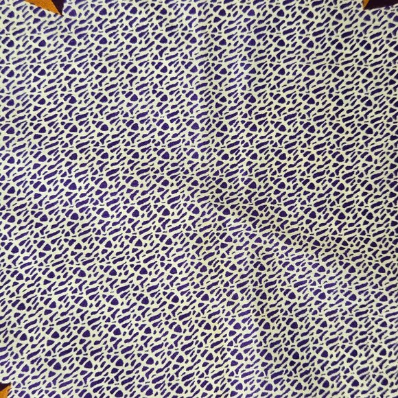 Anne Klein Square Scarf Black White Center Dark Red Border Purple Gold Pattern - Picture 5 of 13